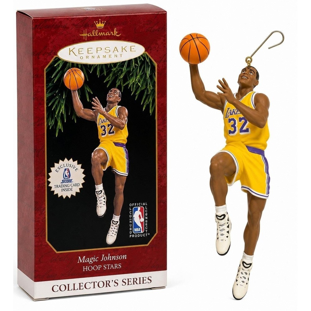 Hallmark Keepsake Magic Johnson Hoop Stars Ornament 1997 Lakers w/ Box